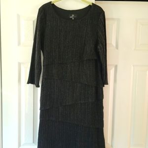 Ronni Nicole Sz 16 Black Layered Dress